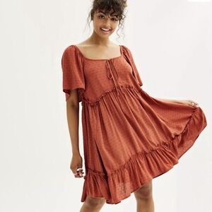 Rewind Flutter-Sleeve Babydoll Dress